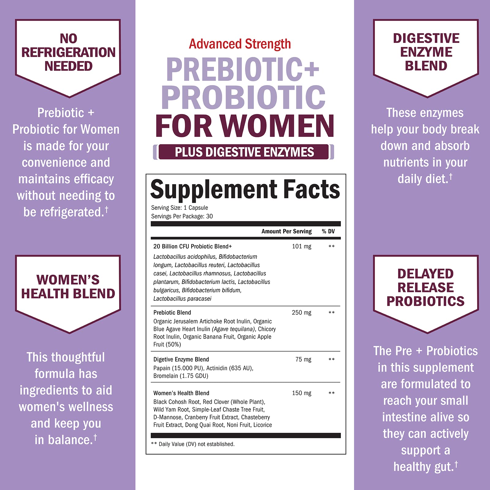 Foto 4 pulgar | Prebióticos Y Probióticos Para La Salud Intestinal Y Vaginal De La Mujer 30 Cápsulas - Venta Internacional.
