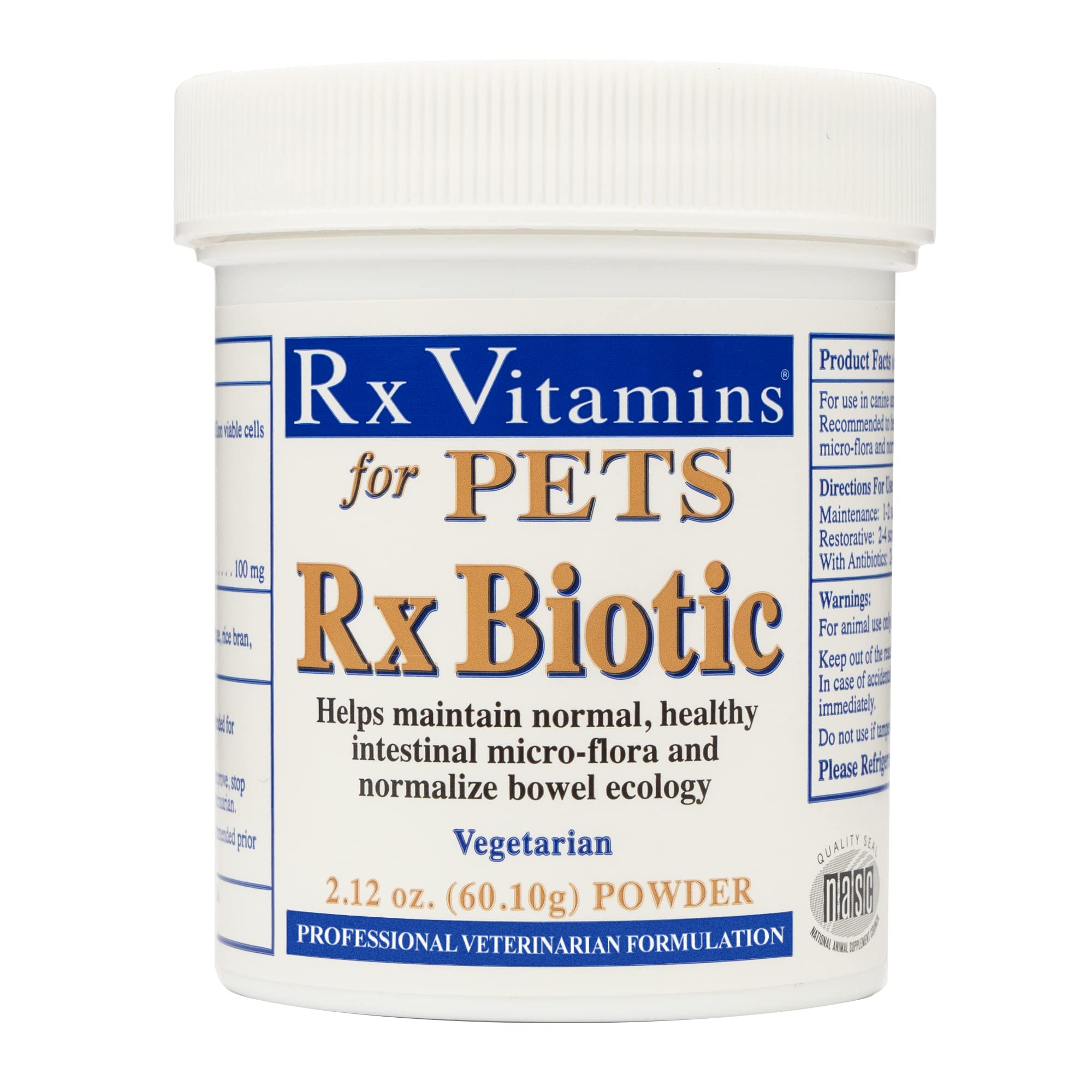 Foto 2 pulgar | Suplemento Rx Biotic Para Mascotas, Fórmula Veterinaria En Polvo De 60 Ml - Venta Internacional.
