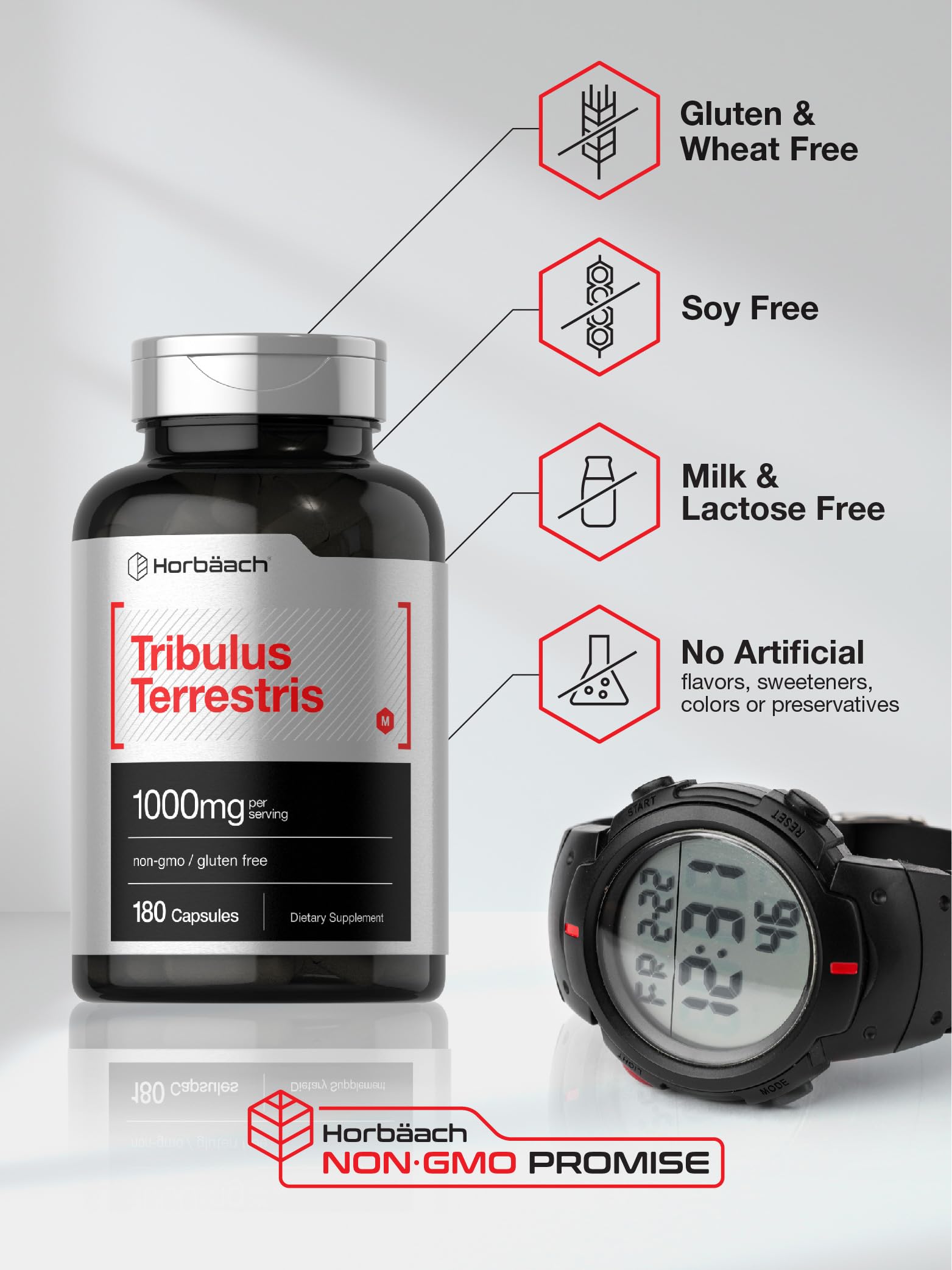 Foto 5 pulgar | Suplemento Horbäach Tribulus Terrestris 1000 Mg 180 Cápsulas - Venta Internacional.