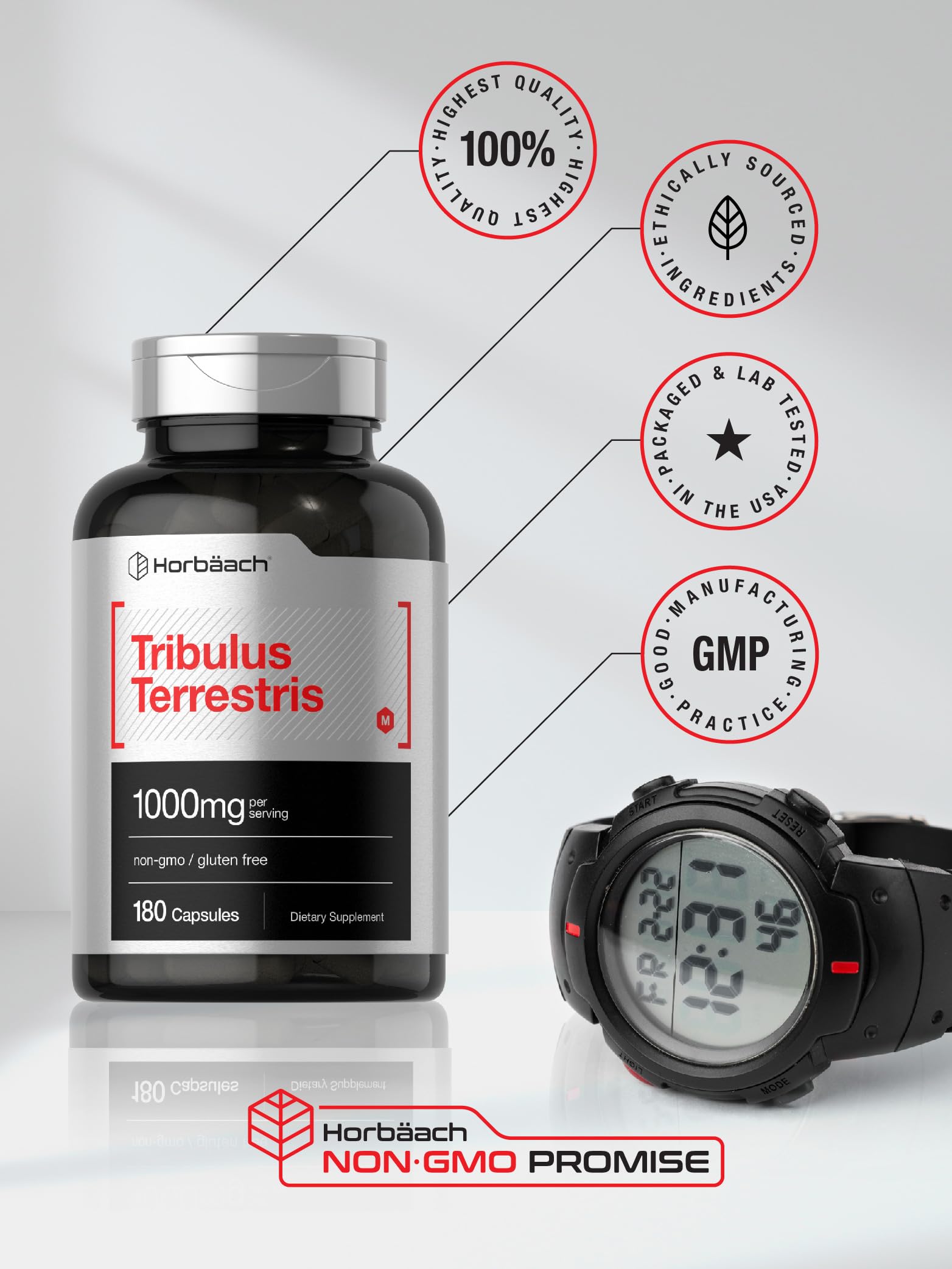 Foto 5 | Suplemento Horbäach Tribulus Terrestris 1000 Mg 180 Cápsulas - Venta Internacional.
