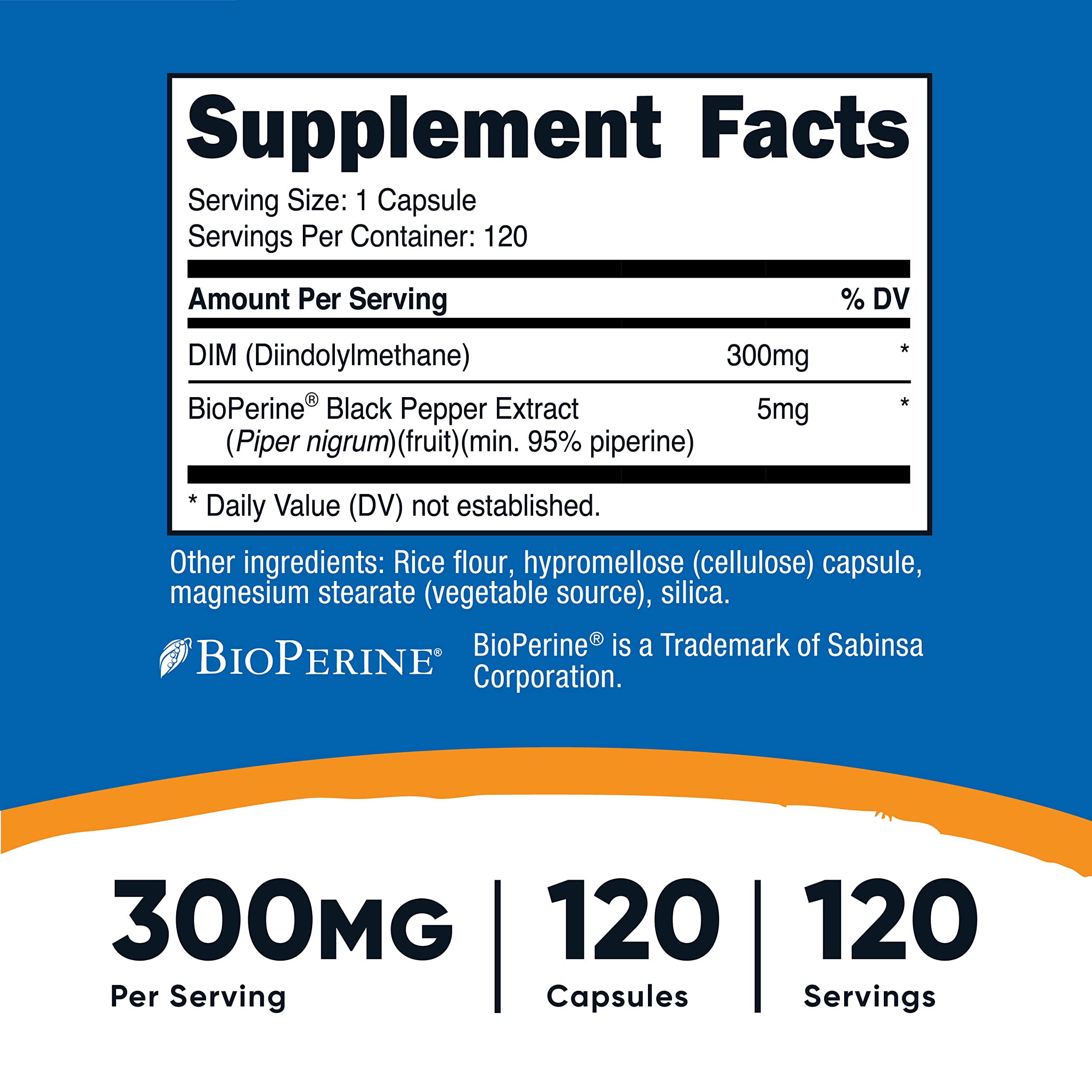 Foto 3 pulgar | Suplemento Nutricost Dim (diindolilmetano) 300 Mg 120 Cápsulas - Venta Internacional.