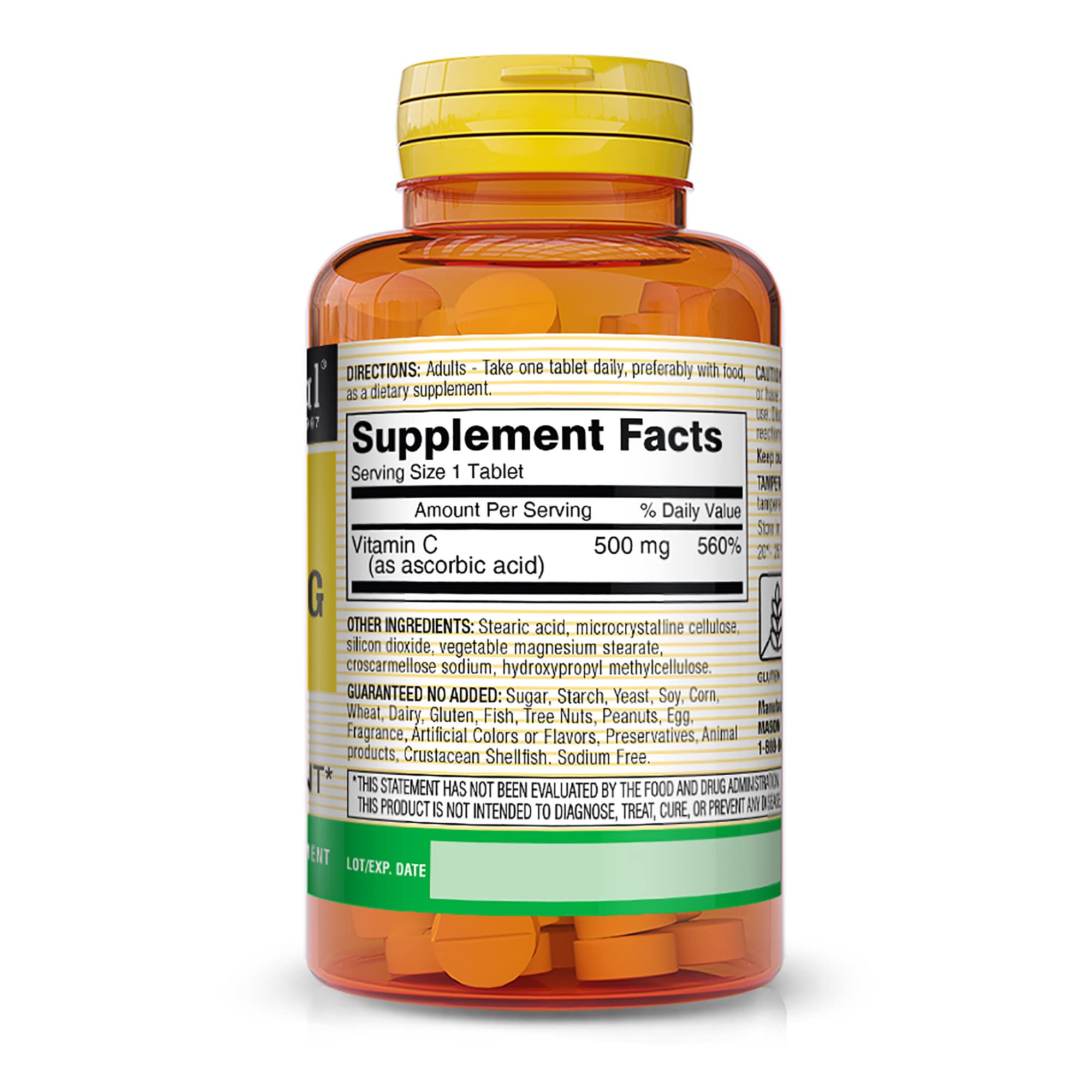 Foto 3 pulgar | Suplemento Mason Natural de Vitamina C 500 mg 100 Comprimidos - Venta Internacional