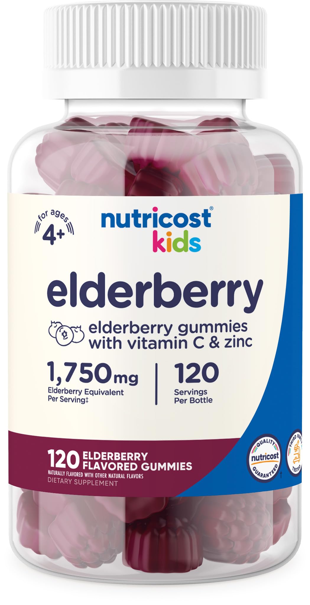 Foto 2 pulgar | Gomitas de Saúco Nutricost Kids con Zinc y Vitamina C 120 Unidades - Venta Internacional