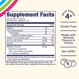 Foto 2 | Gomitas de Saúco Nutricost Kids con Zinc y Vitamina C 120 Unidades - Venta Internacional