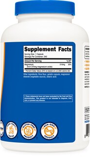 Foto 5 | Suplemento Nutricost De Óxido De Magnesio 375 Mg 240 Cápsulas - Venta Internacional.