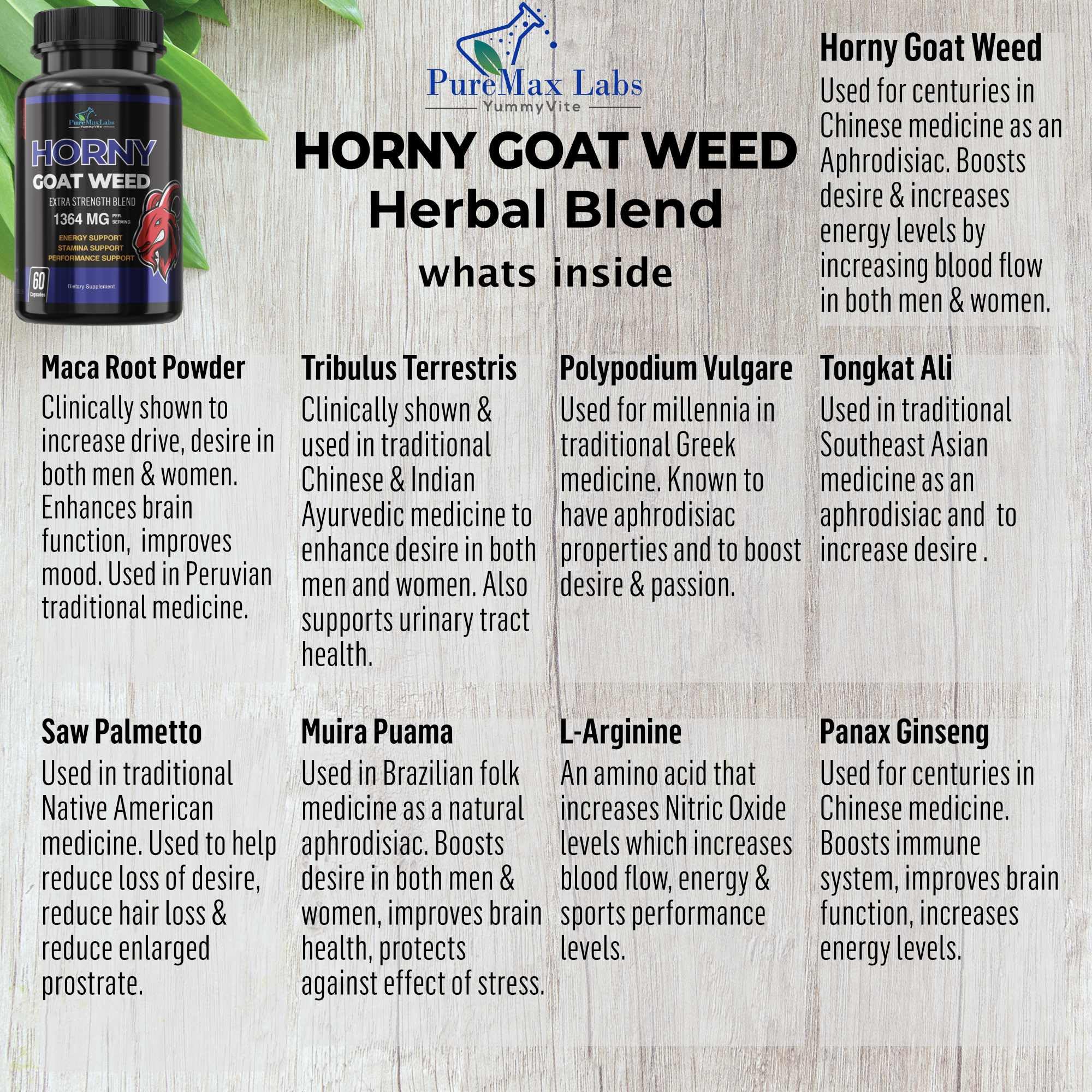 Foto 4 pulgar | Suplemento Yummyvite Horny Goat Weed Extra Strength 60 Cápsulas - Venta Internacional
