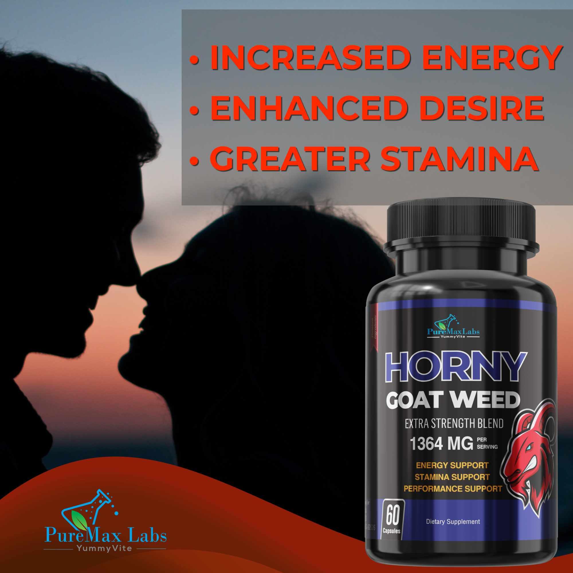 Foto 5 pulgar | Suplemento Yummyvite Horny Goat Weed Extra Strength 60 Cápsulas - Venta Internacional