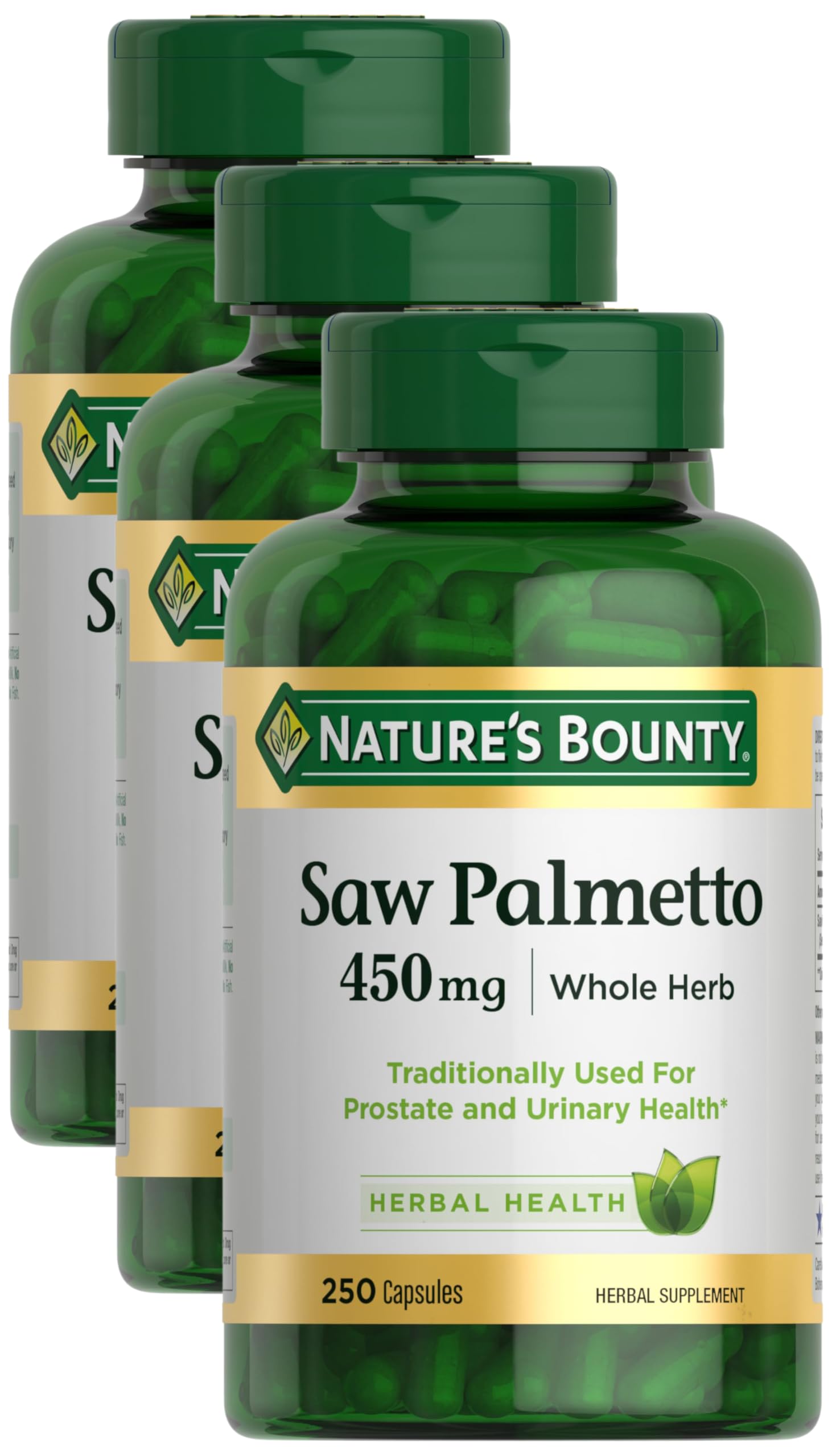 Foto 1 | Suplemento Nature's Bounty Saw Palmetto 450 Mg 250 Cápsulas X3 - Venta Internacional.