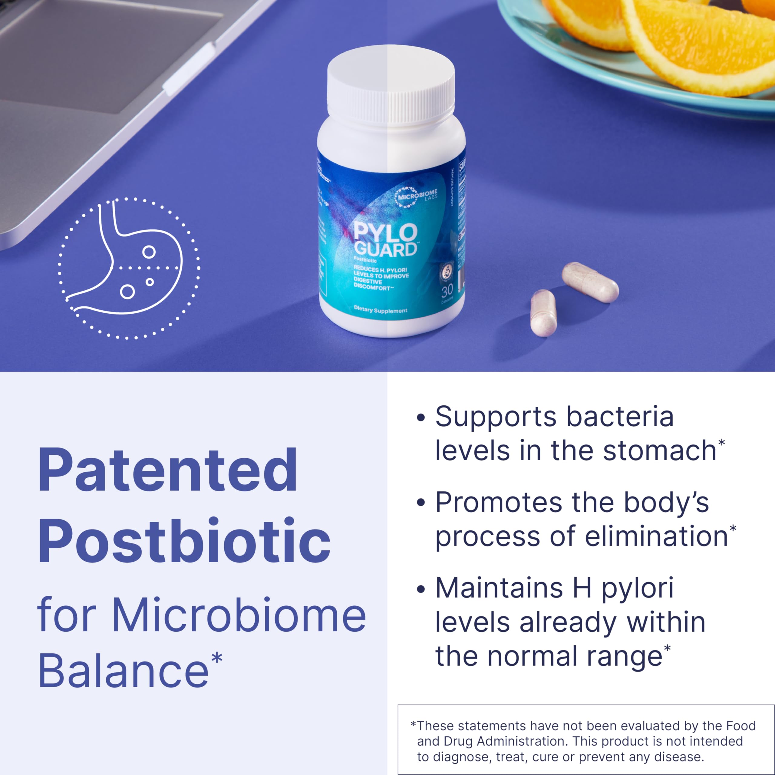 Foto 3 pulgar | Suplemento Microbiome Labs Pyloguard L Reuteri Dsm17648 30 Cápsulas - Venta Internacional.