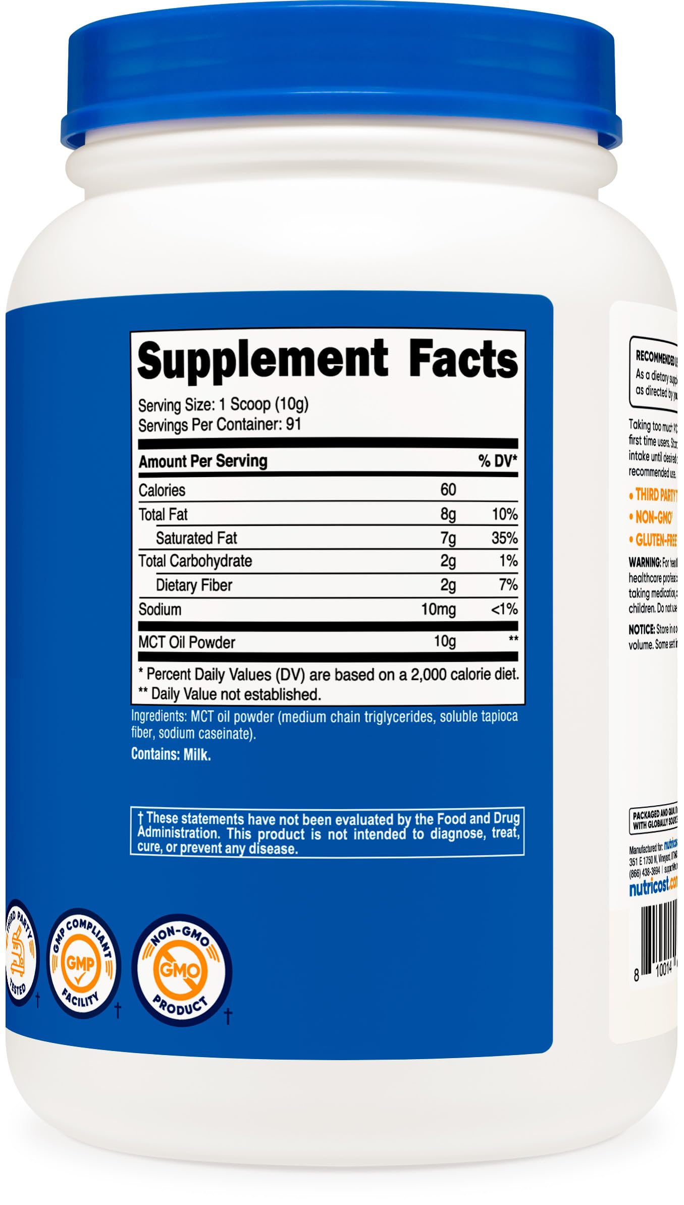 Foto 5 | Aceite Mct En Polvo Nutricost 907 G (907 Ml), Cero Carbohidratos Netos, Cetosis - Venta Internacional.