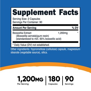 Foto 2 | Suplemento Nutricost Extracto De Boswellia Al 65% De Ácido Boswélico - Venta Internacional.