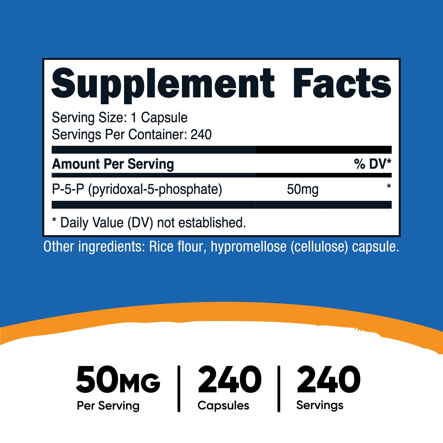 Foto 3 pulgar | Suplemento Nutricost P5p De Vitamina B6 50 Mg 240 Cápsulas - Venta Internacional.