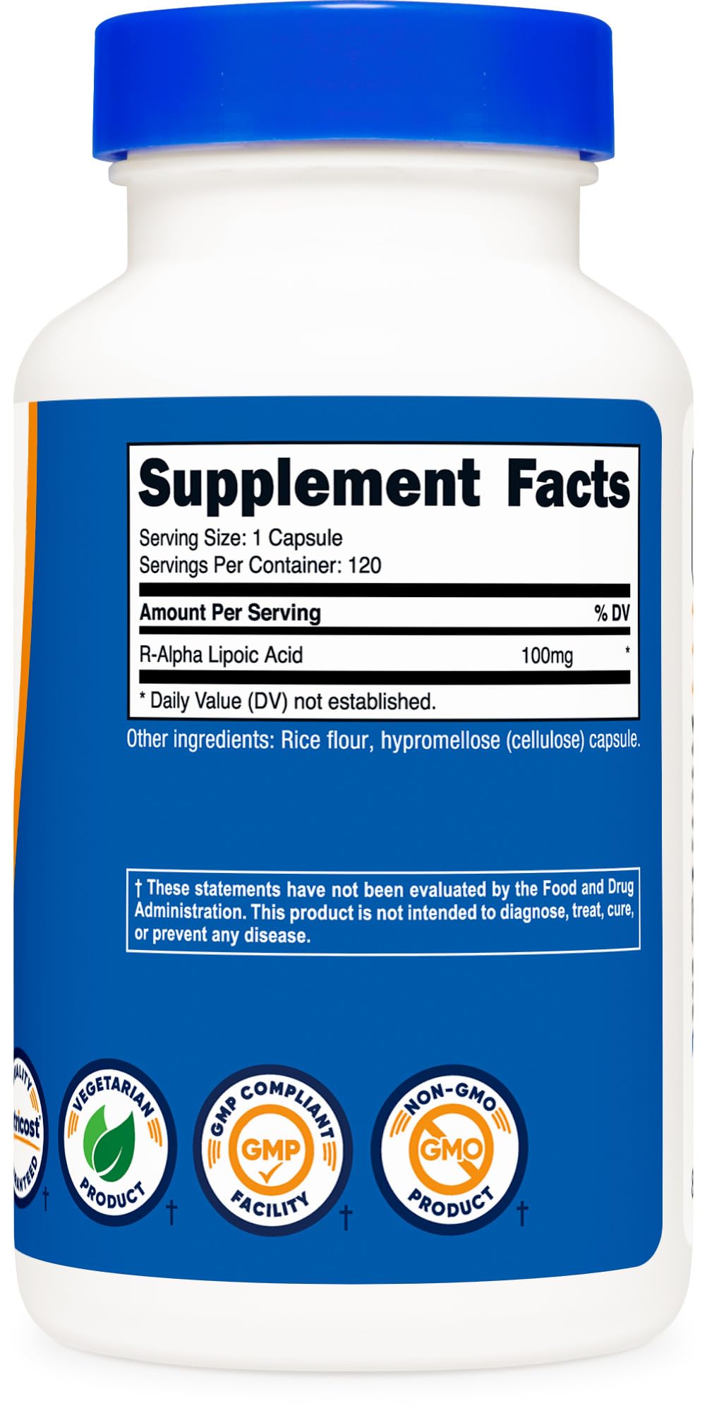 Foto 6 pulgar | Suplemento Nutricost De Ácido R-alfa Lipoico 100 Mg 120 Cápsulas - Venta Internacional.