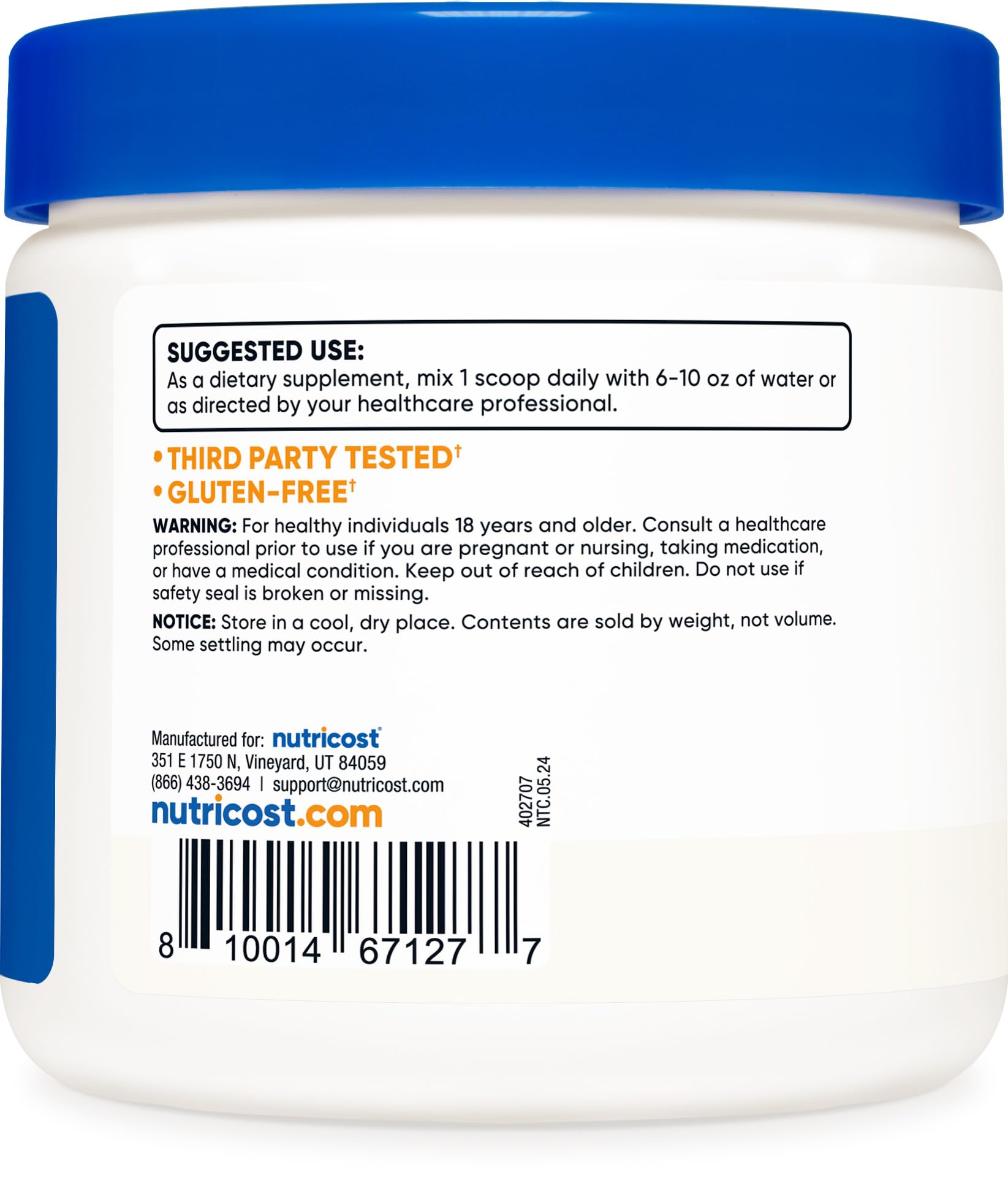 Foto 5 pulgar | Polvo de L-Carnosina Nutricost 100g sin OGM - Venta Internacional