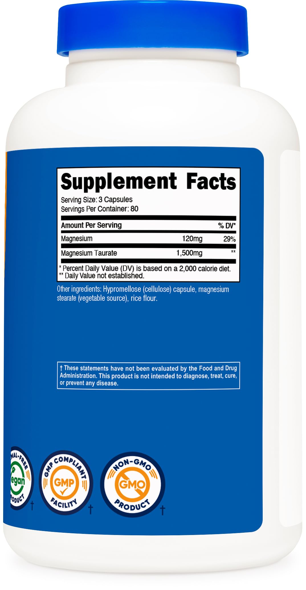 Foto 6 pulgar | Suplemento Nutricost De Taurato De Magnesio 1500 Mg 240 Cápsulas - Venta Internacional.