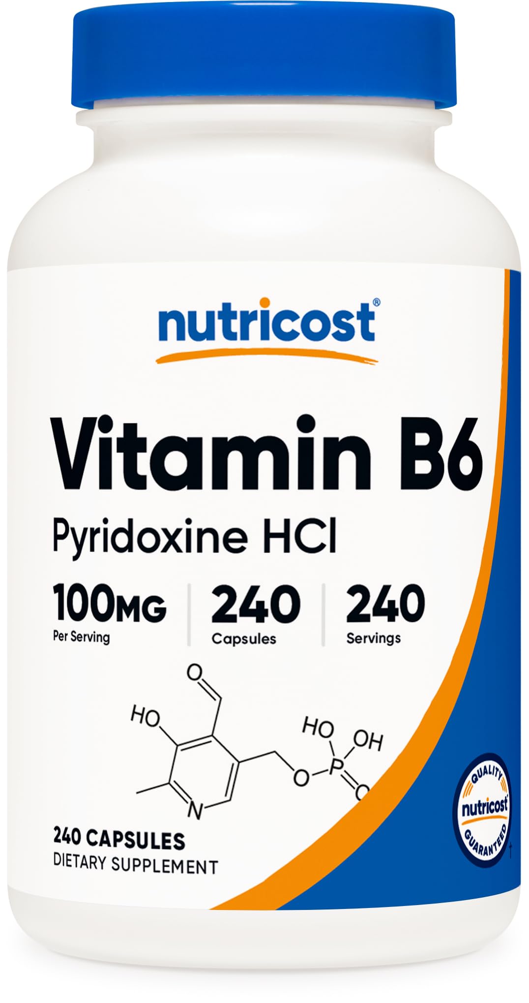 Foto 2 pulgar | Suplemento Nutricost De Vitamina B6 (piridoxina Hcl) 100 Mg 240 Cápsulas - Venta Internacional.