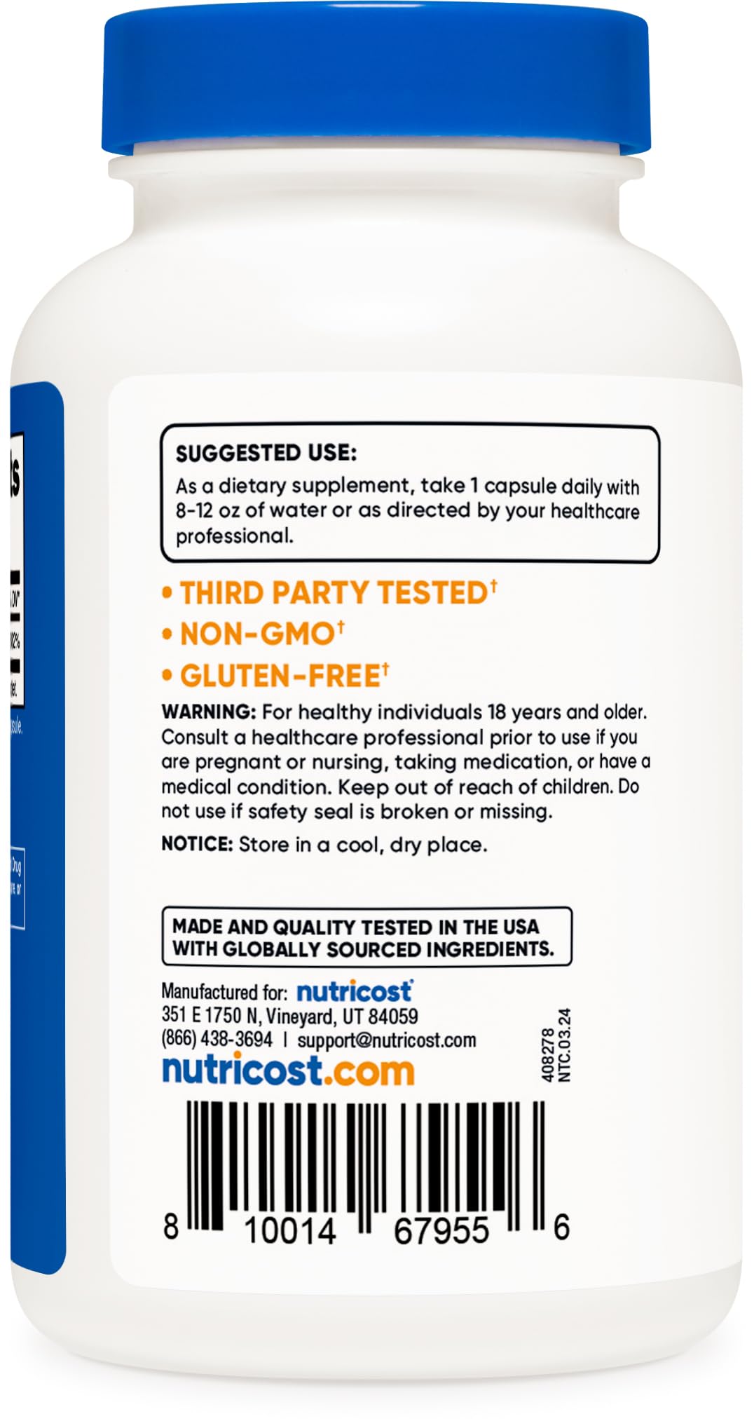 Foto 5 pulgar | Suplemento Nutricost De Vitamina B6 (piridoxina Hcl) 100 Mg 240 Cápsulas - Venta Internacional.