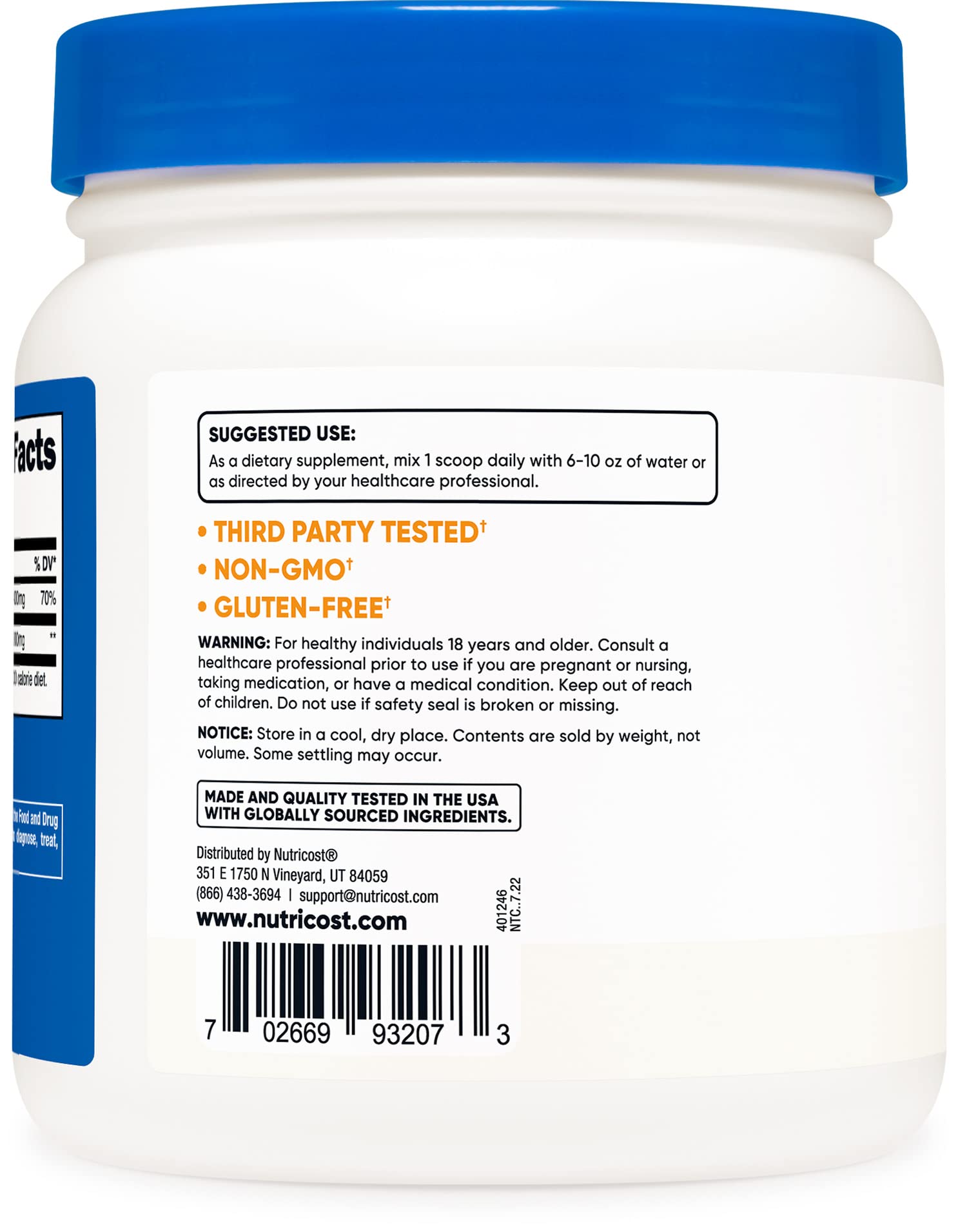 Foto 3 | Suplemento Nutricost De Bitartrato De Colina En Polvo 500 G (3 Veces) - Venta Internacional.