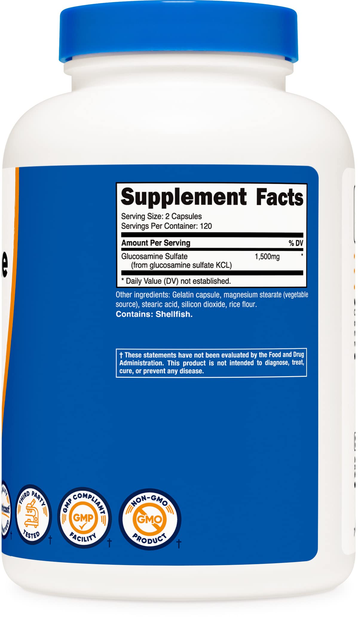 Foto 6 | Suplemento Nutricost Sulfato De Glucosamina 750 Mg 240 Cápsulas - Venta Internacional.