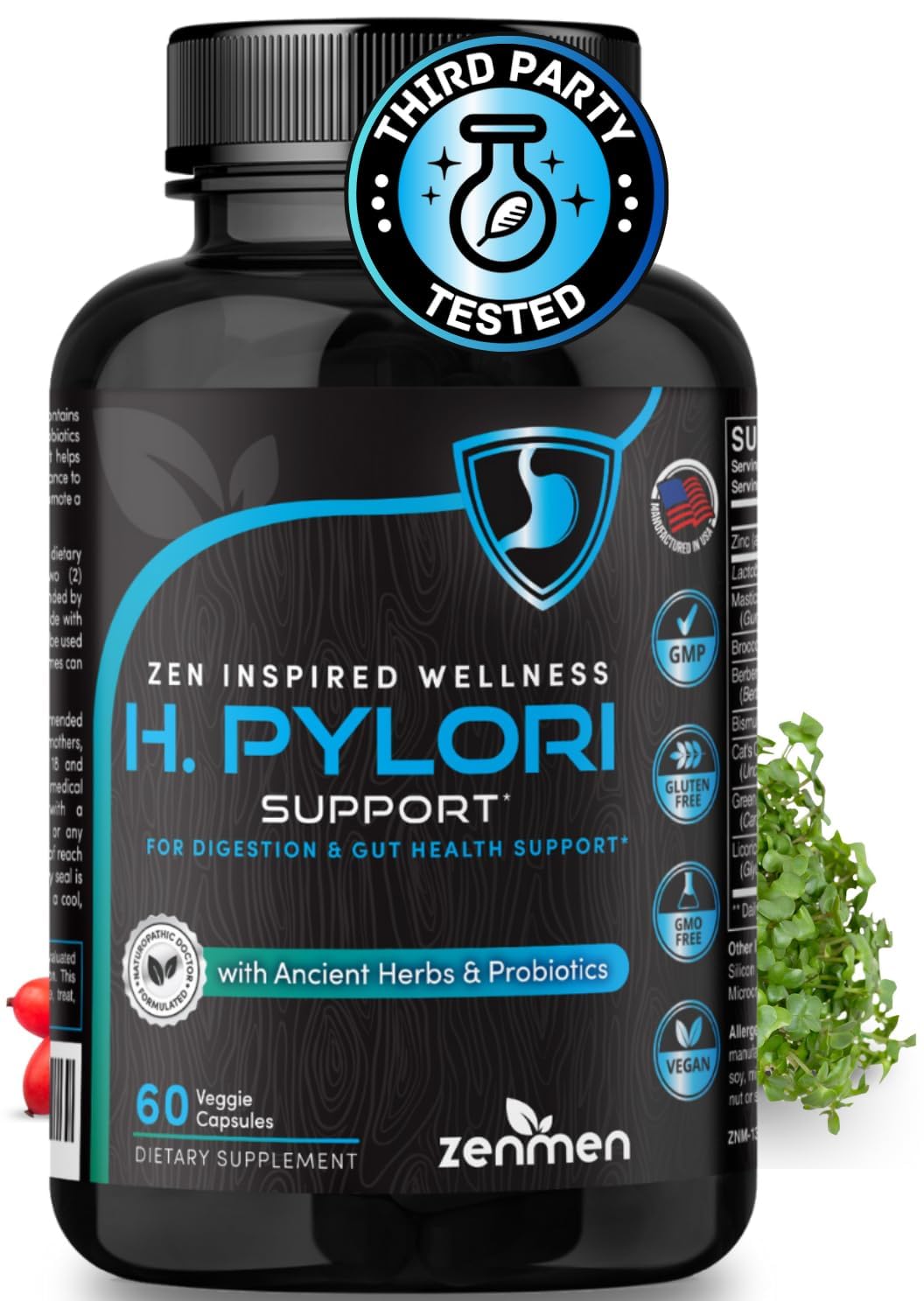 Suplemento Zenmen H. Pylori Para Combatir El Lactobacillus Reuteri 60 Cápsulas - Venta Internacional.