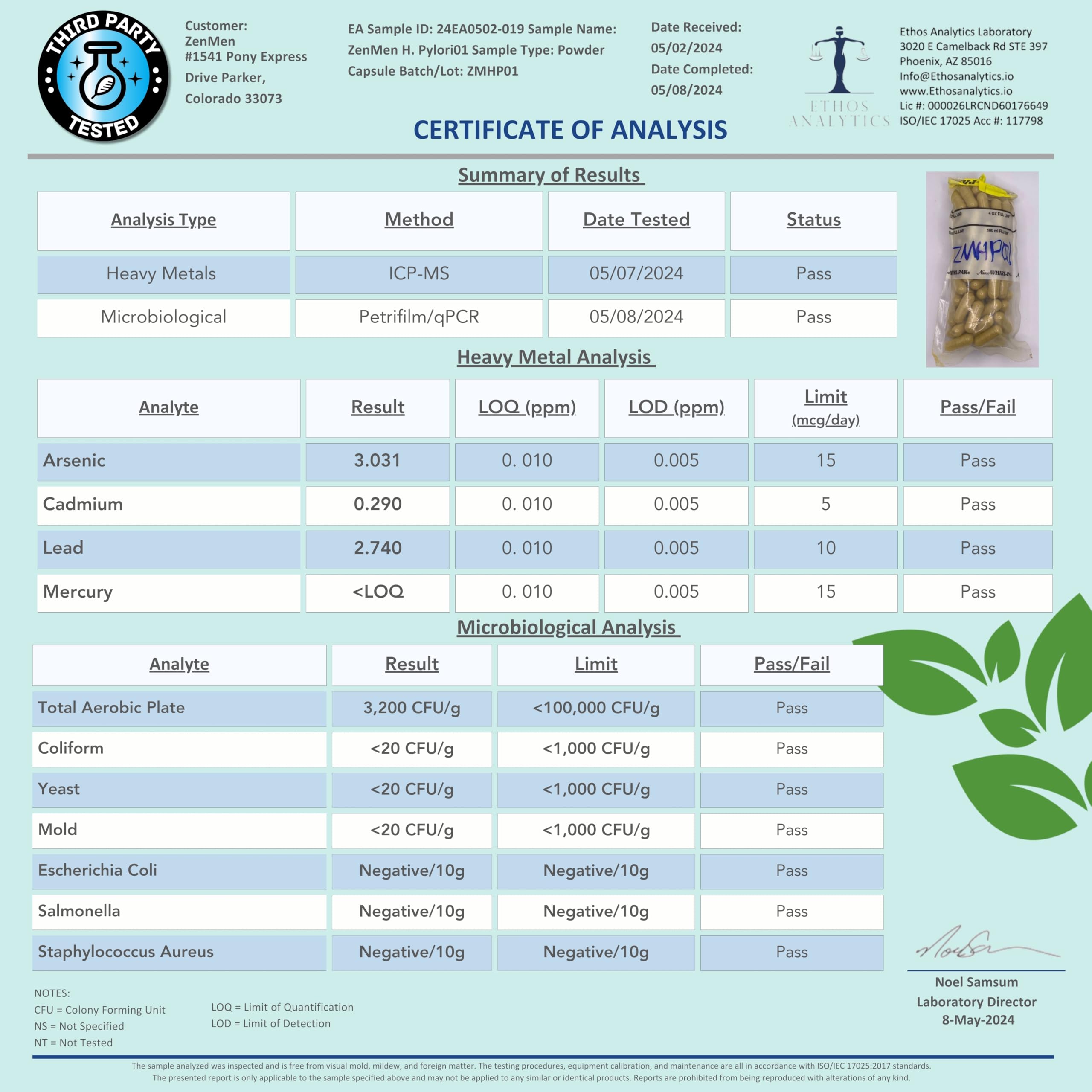 Foto 7 | Suplemento Zenmen H. Pylori Para Combatir El Lactobacillus Reuteri 60 Cápsulas - Venta Internacional.