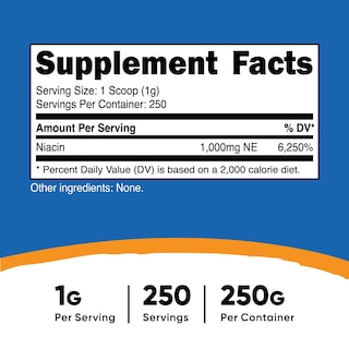 Foto 2 | Suplemento Nutricost De Niacina Y Vitamina B3 En Polvo, 250 G - Venta Internacional.