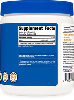 Foto 5 | Suplemento Nutricost De Niacina Y Vitamina B3 En Polvo, 250 G - Venta Internacional.
