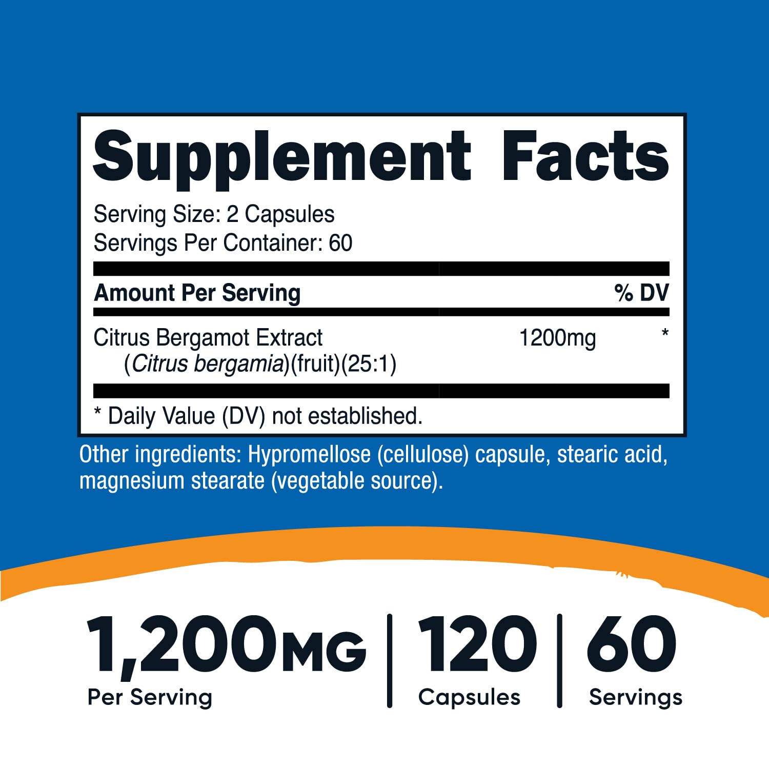 Foto 3 pulgar | Suplemento Nutricost Citrus Bergamot 1.2 G 120 Cápsulas - Venta Internacional.