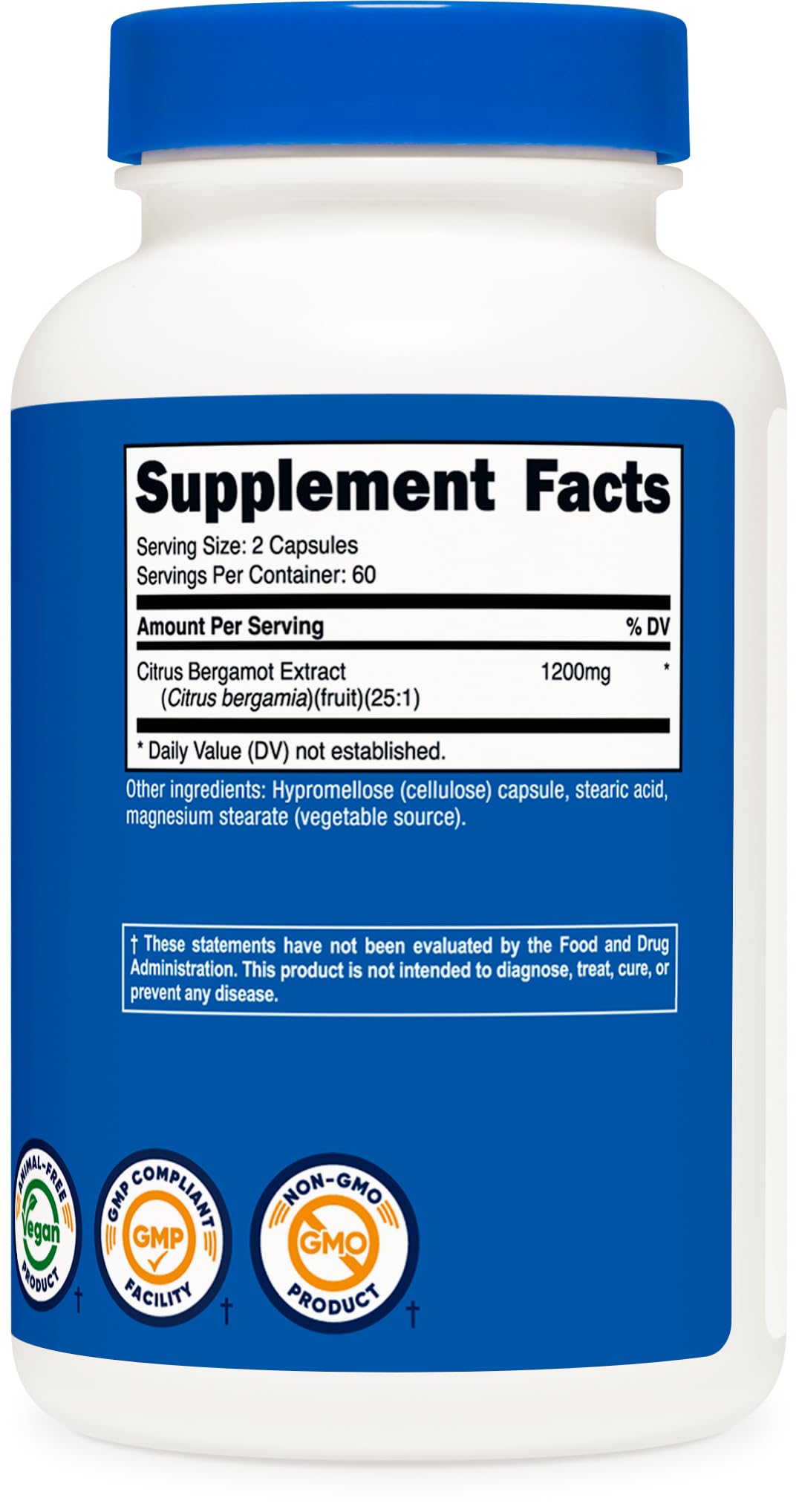Foto 6 pulgar | Suplemento Nutricost Citrus Bergamot 1.2 G 120 Cápsulas - Venta Internacional.