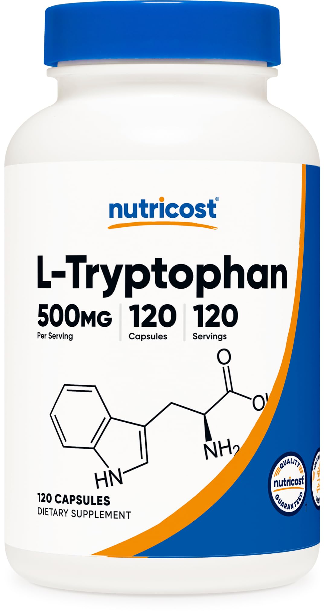Foto 2 pulgar | Suplemento Nutricost L-triptófano 500 Mg 120 Cápsulas - Venta Internacional.