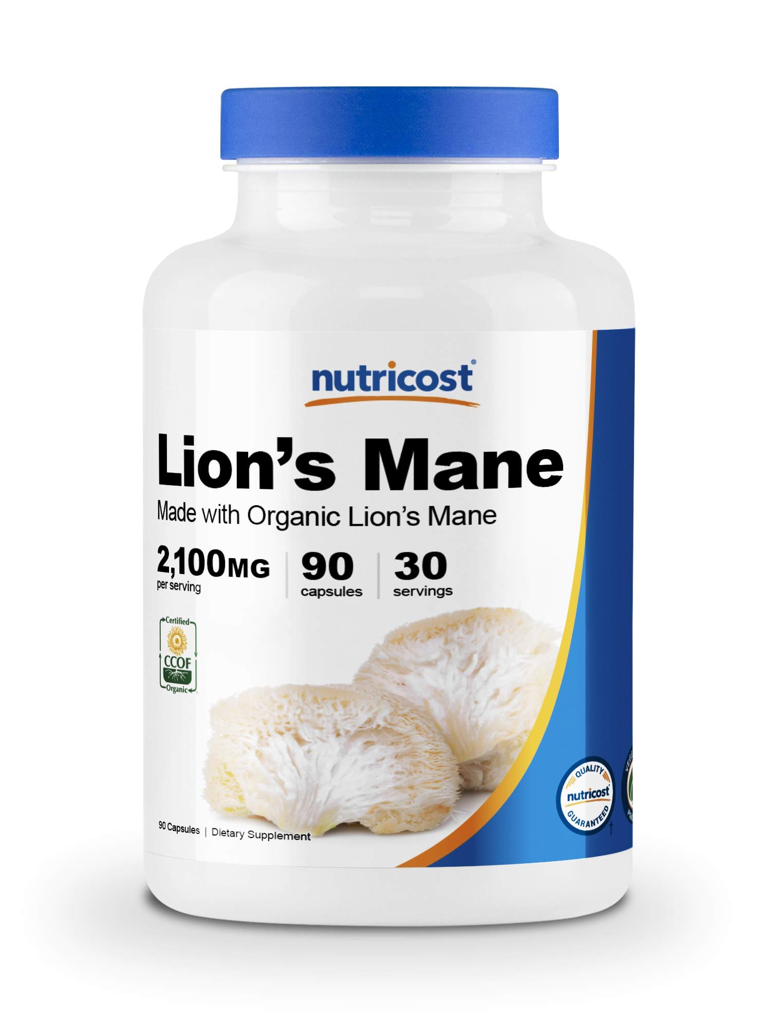 Foto 2 pulgar | Suplemento Nutricost Lion's Mane Mushroom 1650 Mg 90 Cápsulas - Venta Internacional.