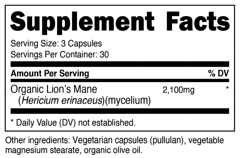 Foto 3 pulgar | Suplemento Nutricost Lion's Mane Mushroom 1650 Mg 90 Cápsulas - Venta Internacional.