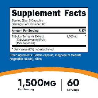 Foto 2 | Suplemento Nutricost Extracto De Tribulus Terrestris 1500 Mg 120 Cápsulas - Venta Internacional.