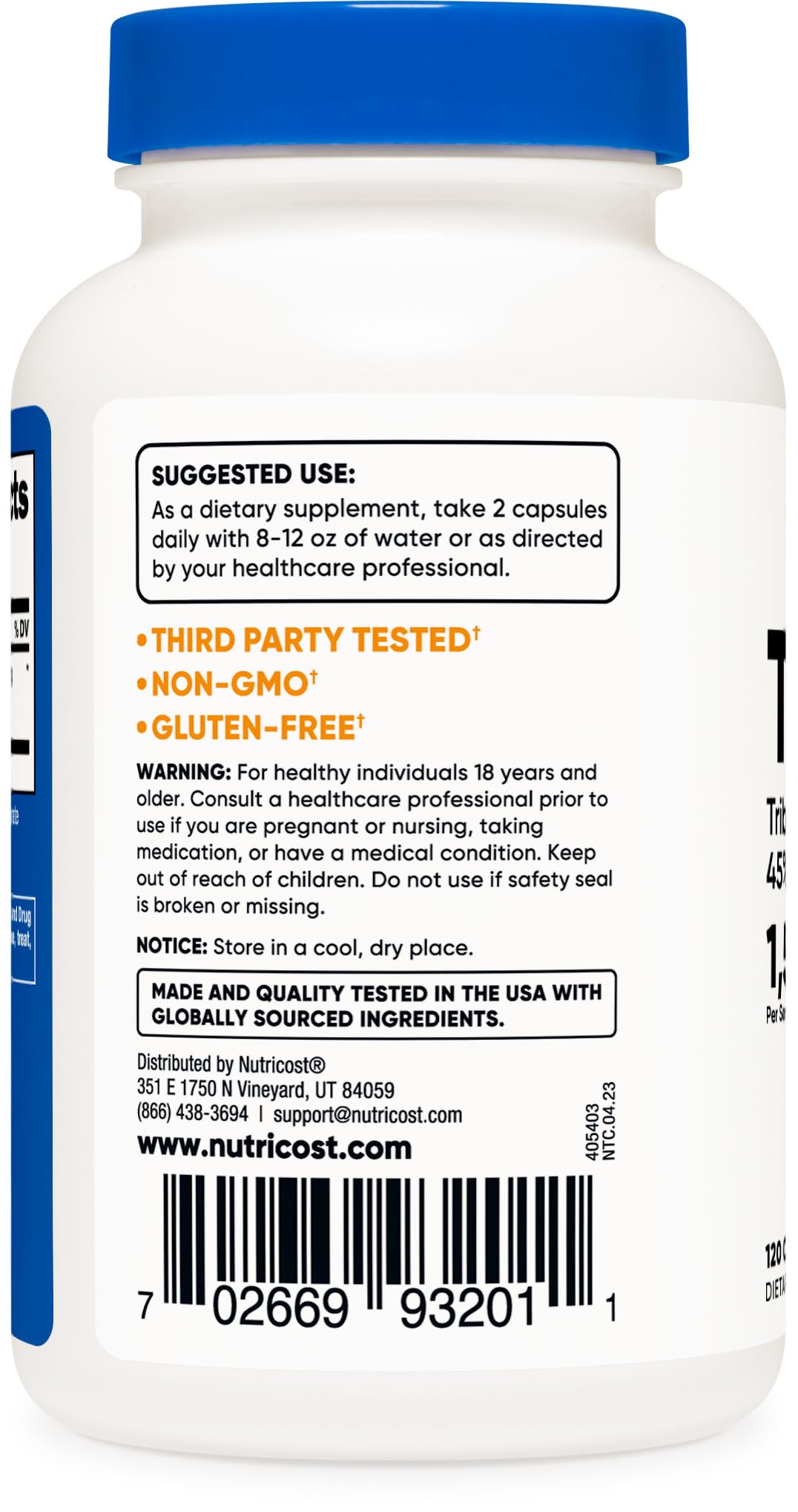 Foto 4 pulgar | Suplemento Nutricost Extracto De Tribulus Terrestris 1500 Mg 120 Cápsulas - Venta Internacional.