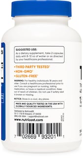 Foto 3 | Suplemento Nutricost Extracto De Tribulus Terrestris 1500 Mg 120 Cápsulas - Venta Internacional.