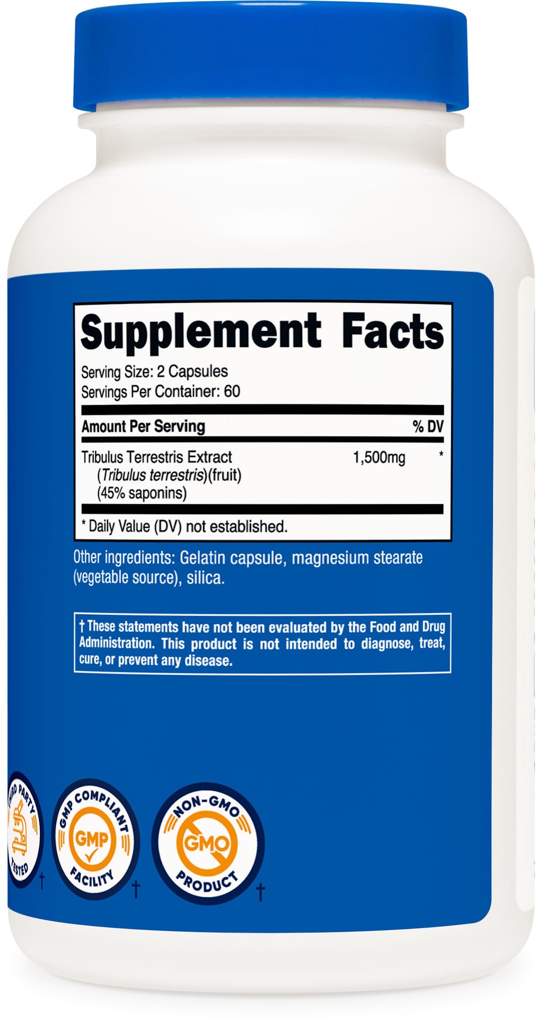 Foto 5 pulgar | Suplemento Nutricost Extracto De Tribulus Terrestris 1500 Mg 120 Cápsulas - Venta Internacional.