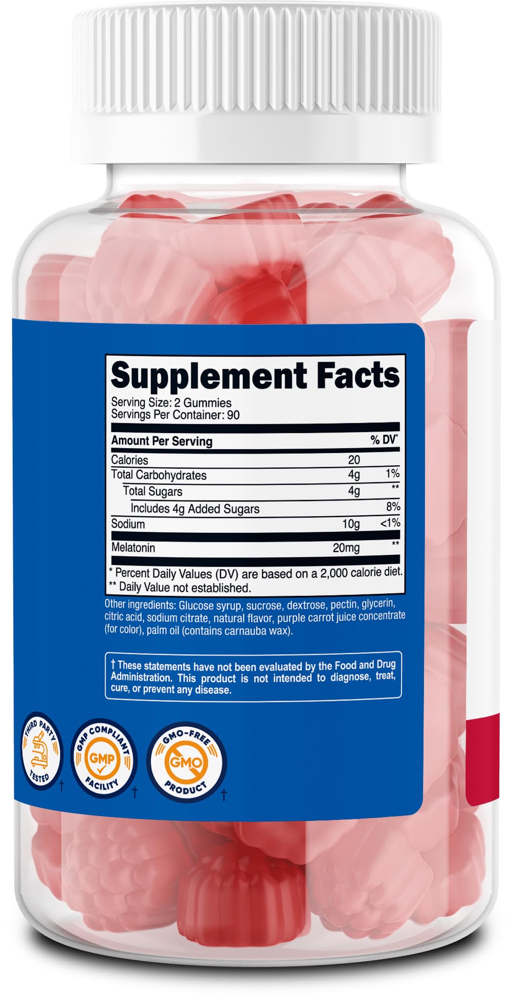 Foto 6 pulgar | Gomitas De Melatonina Nutricost 20 Mg/porción 180 Gomitas - Venta Internacional.