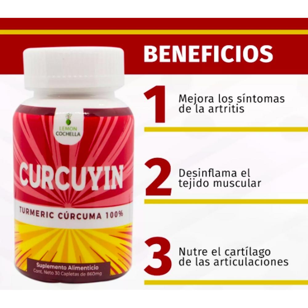 Foto 3 | Curcuyin (Cúrcuma) Lemon Coachella 30 Cápsulas