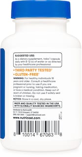 Foto 3 | Suplemento Nutricost Beta Glucano 500 Mg D-glucano 60 Cápsulas - Venta Internacional