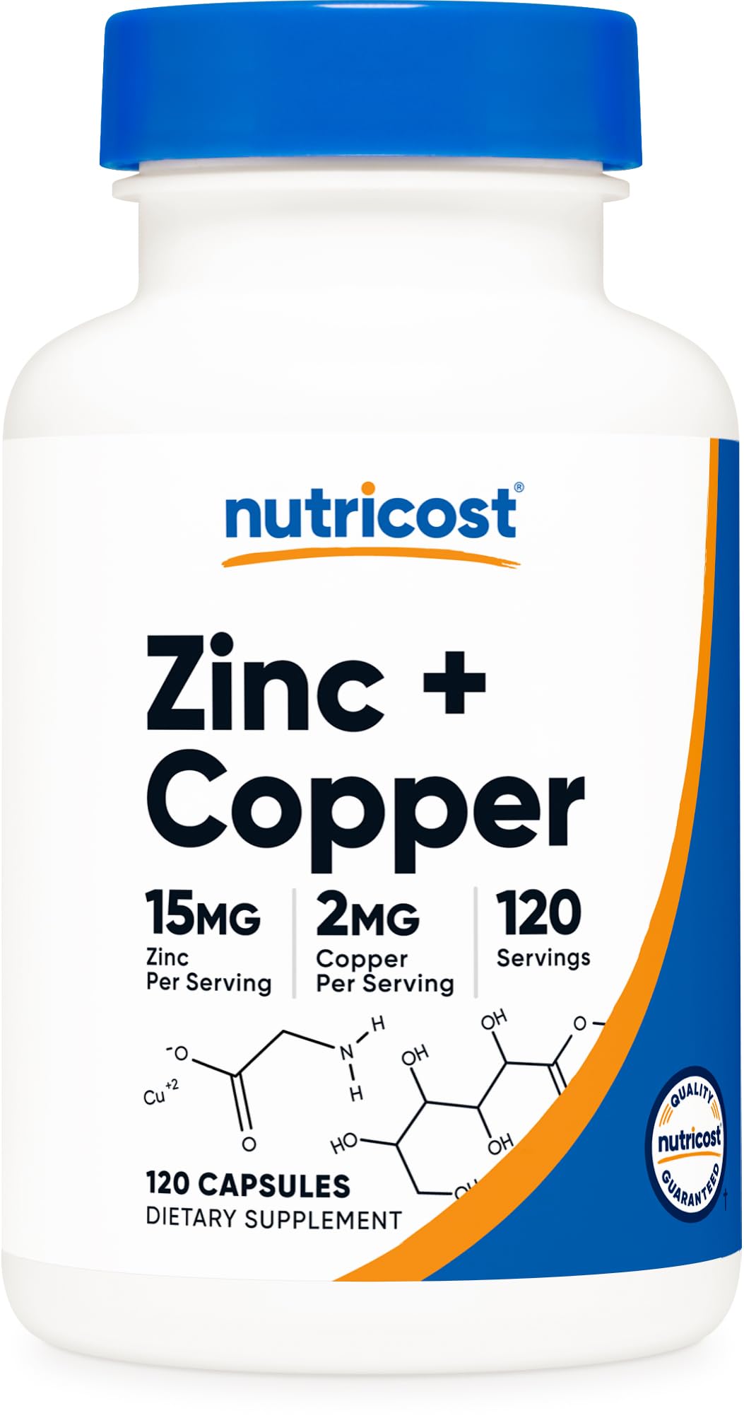 Foto 2 pulgar | Suplemento Nutricost, Cápsulas De Zinc Y Cobre, 120 Porciones - Venta Internacional.