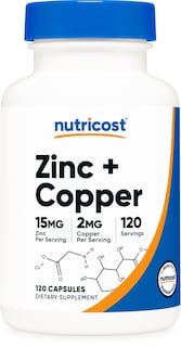 Foto 1 | Suplemento Nutricost, Cápsulas De Zinc Y Cobre, 120 Porciones - Venta Internacional.