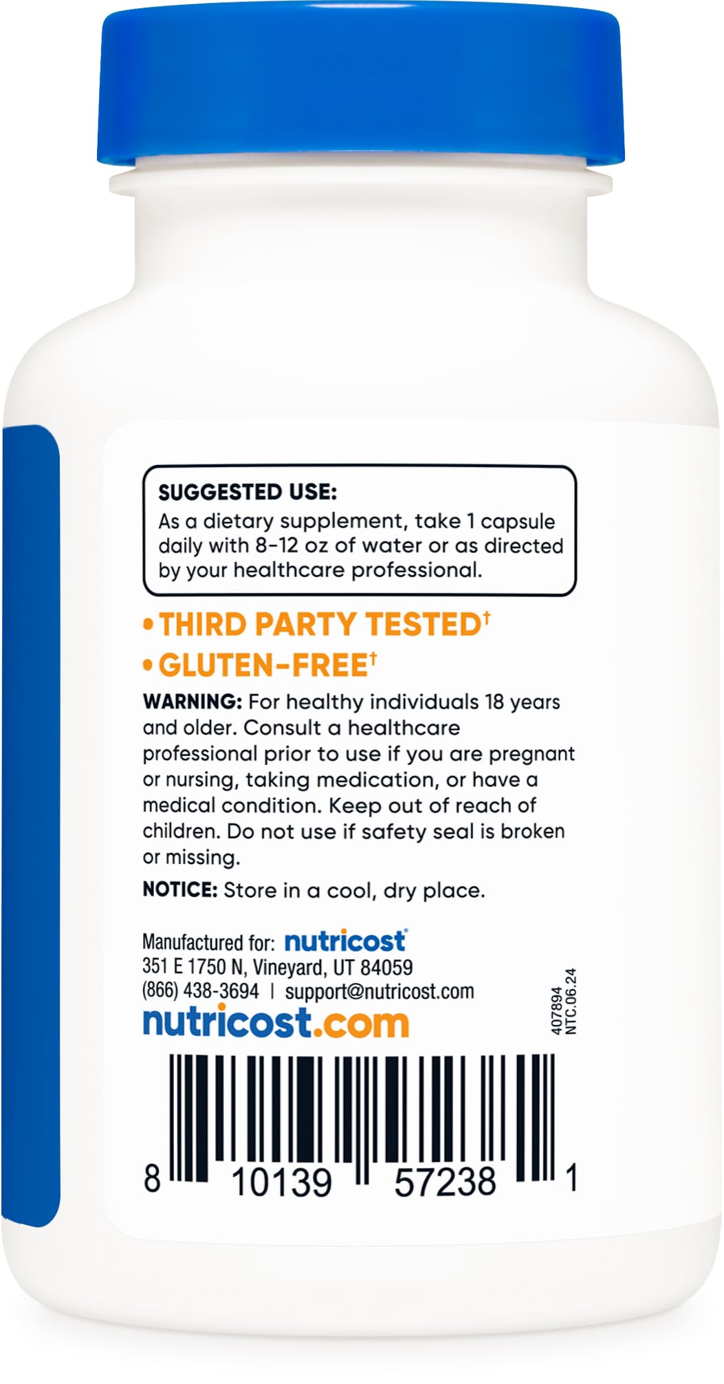 Foto 5 pulgar | Suplemento Nutricost, Cápsulas De Zinc Y Cobre, 120 Porciones - Venta Internacional.
