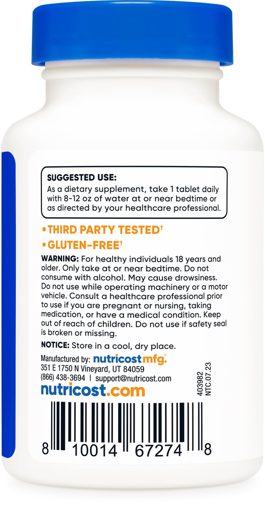 Foto 5 pulgar | Suplemento Nutricost Melatonin 12 Mg 240 Comprimidos Sin Ogm - Venta Internacional.