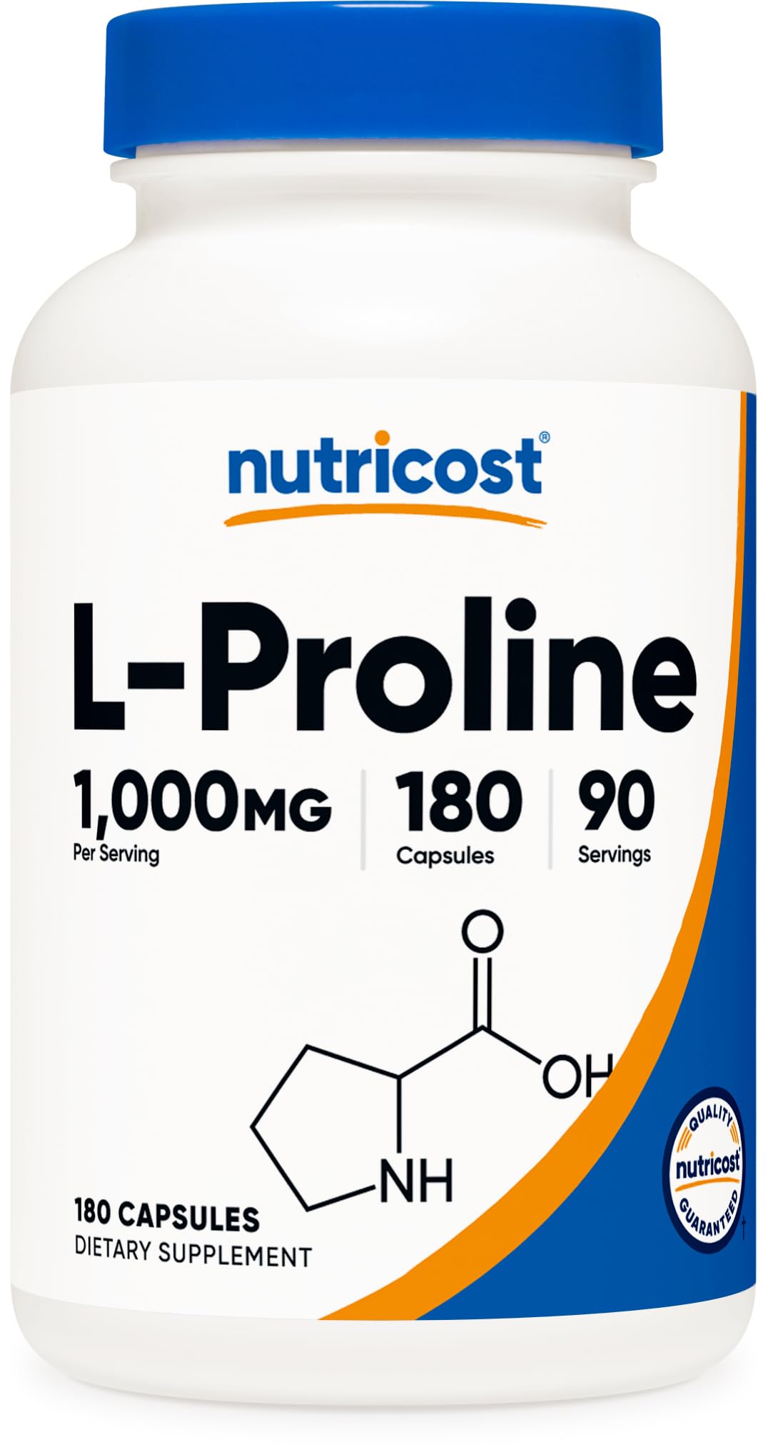 Suplemento Nutricost L-prolina 1000 Mg 180 Cápsulas - Venta Internacional.