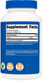 Foto 6 | Suplemento Nutricost L-prolina 1000 Mg 180 Cápsulas - Venta Internacional.