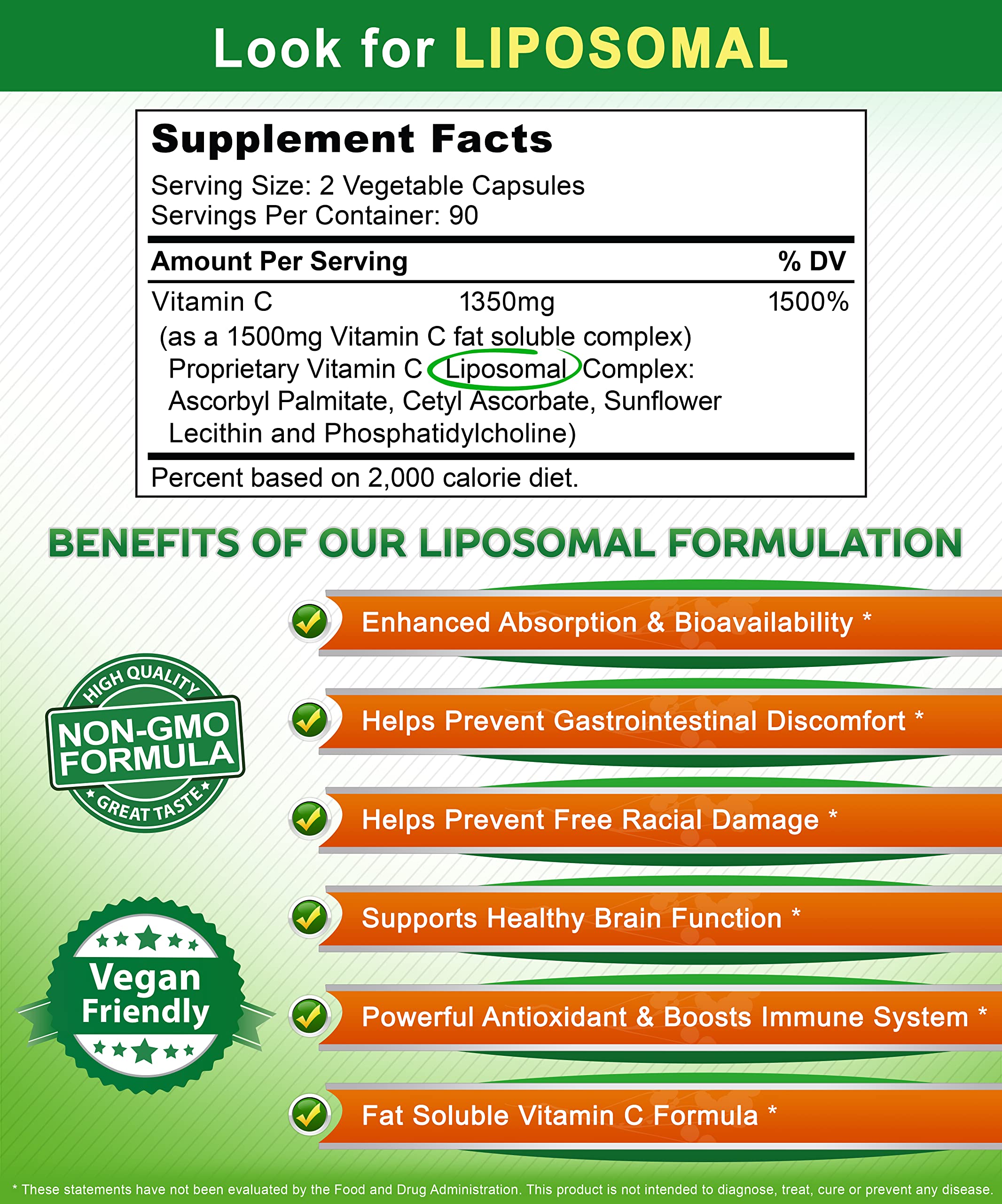Foto 5 pulgar | Suplemento De Vitamina C Liposomal De Squared Nutrition 1500 Mg - Venta Internacional.