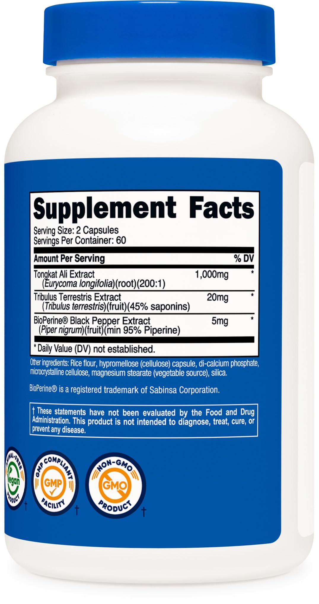 Foto 6 pulgar | Suplemento Nutricost Tongkat Ali, 1 G, 120 Cápsulas Con Tribulus - Venta Internacional.
