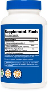 Foto 5 | Suplemento Nutricost Tongkat Ali, 1 G, 120 Cápsulas Con Tribulus - Venta Internacional.