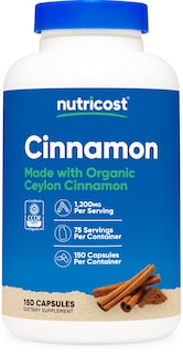 Foto 1 | Suplemento Nutricost De Canela Orgánica De Ceilán 150 Cápsulas - Venta Internacional.