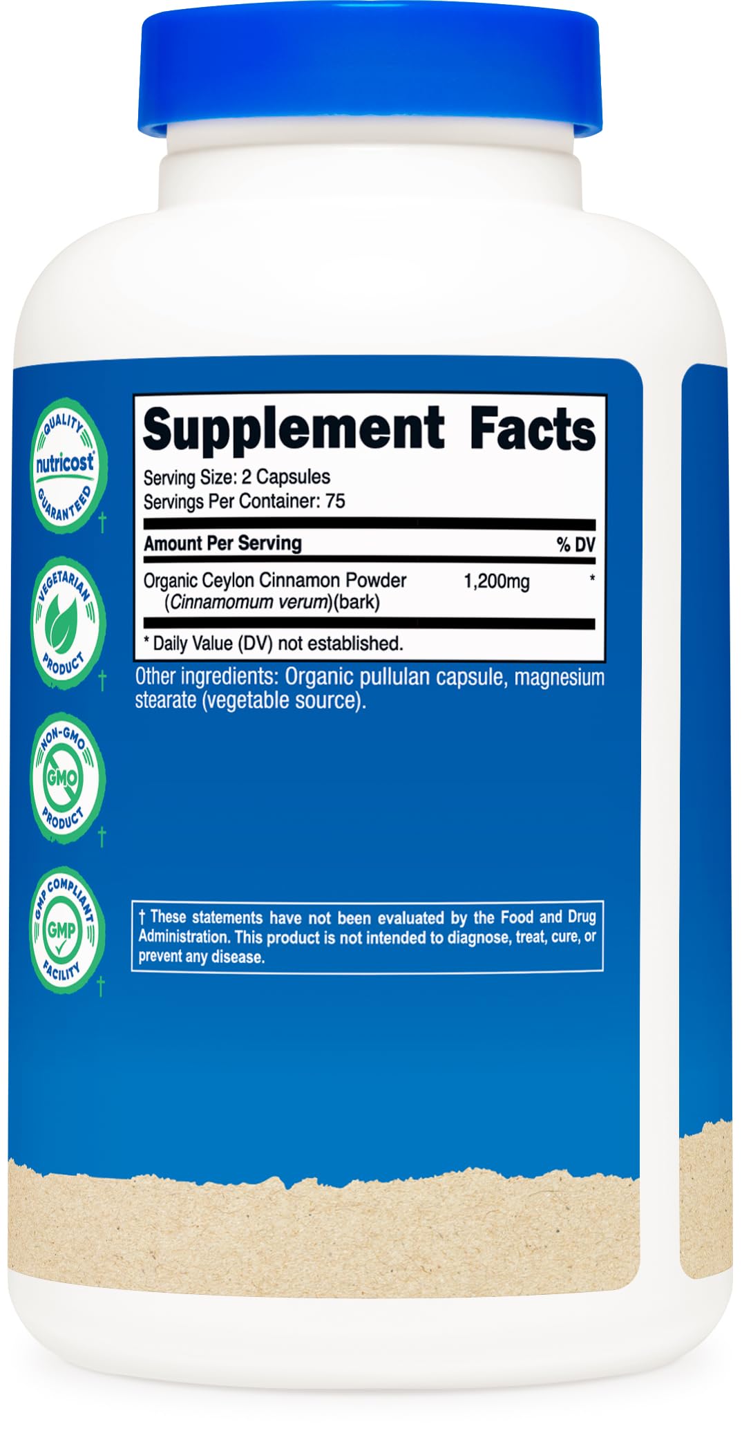Foto 5 | Suplemento Nutricost De Canela Orgánica De Ceilán 150 Cápsulas - Venta Internacional.